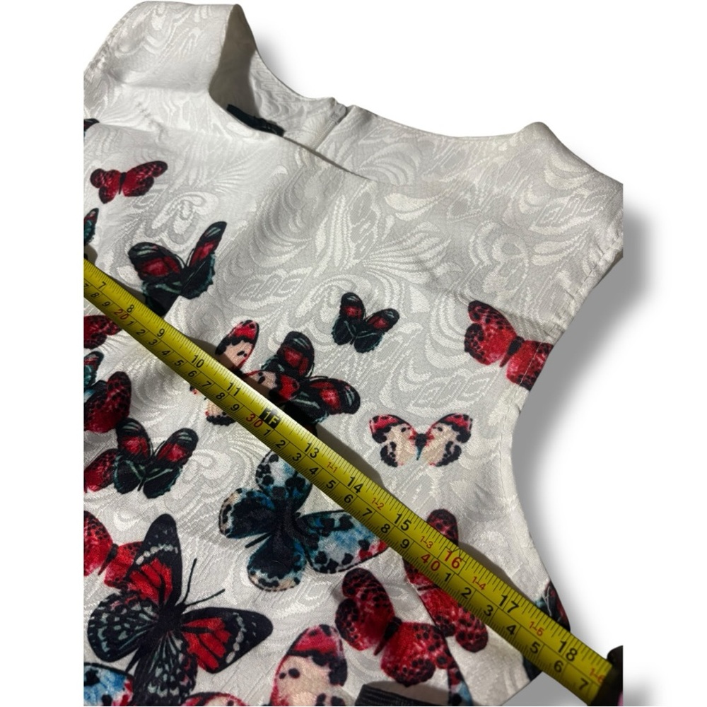 Just Cavalli NWT White with Blue/Red Butterfly Print Sleeveless Mini Dress - Picture 12 of 16